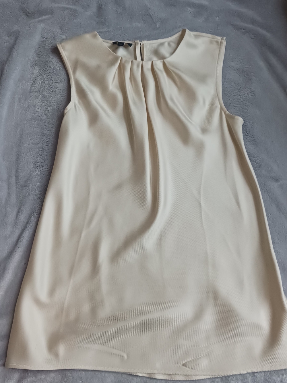 Talbots Cream Sleeveless Pleated-Neck Camisole